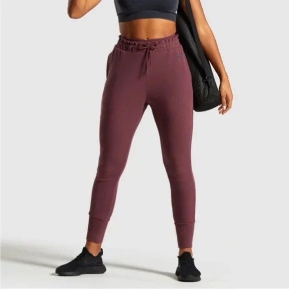 Gymshark Ribbed Studio Jogger Pants - Winter Berry - Picture 1 of 8